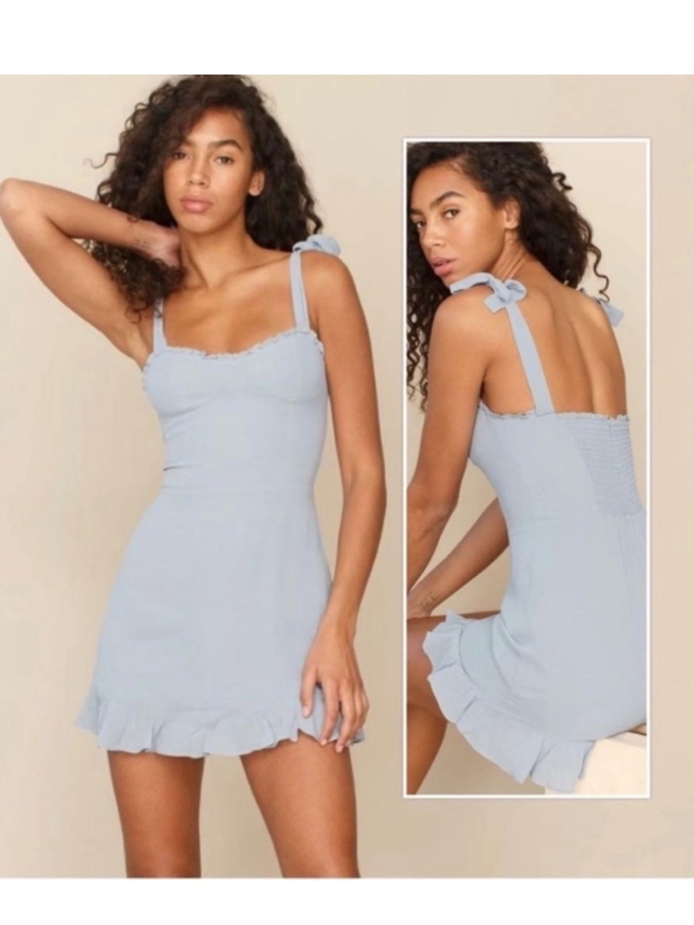 Reformation Christine Dress in Mineral Blue size 6